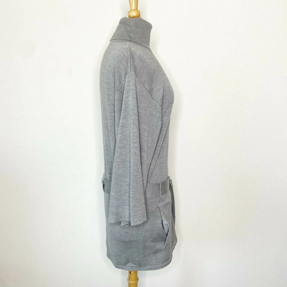 Turtleneck Belted Pocketed Sweater Tunic